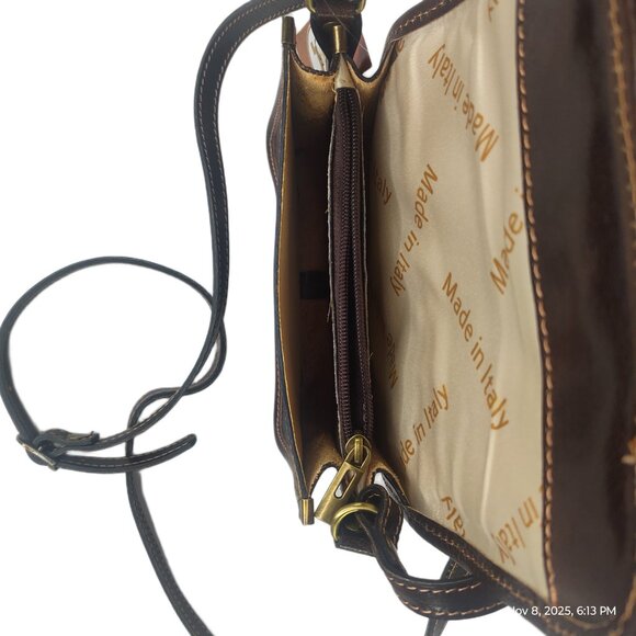 Genuine Charlie Leather "Elena" Crossbody Espresso/Brown-NWT - Picture 8 of 11